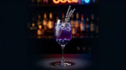 Blueberry Lavender Lemonade Mocktail - Drink Lab recipe hero image