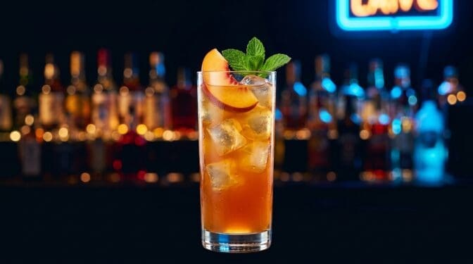 Peach Iced Tea Mocktail - Drink Lab recipe hero image
