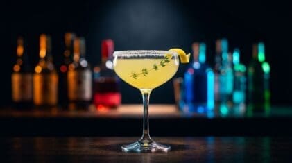 Thyme Lemon Drop Mocktail - Drink Lab recipe hero image