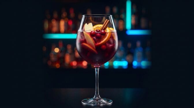 Non Alcoholic Autumn Sangria Mocktail - Drink Lab recipe hero image