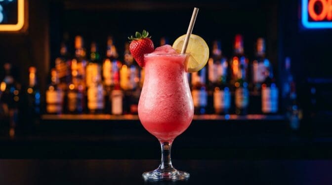 Frozen Strawberry Lemonade Mocktail - Drink Lab recipe hero image