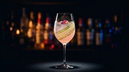 Cucumber Rose Lemonade Mocktail - Drink Lab recipe hero image