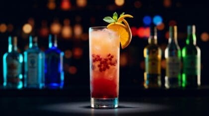 Pomegranate Sunrise Mocktail - Drink Lab recipe hero image
