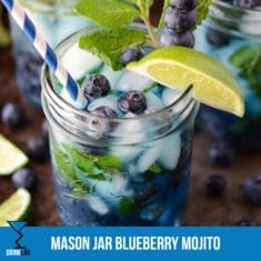 Mason Jar Blueberry Mojito