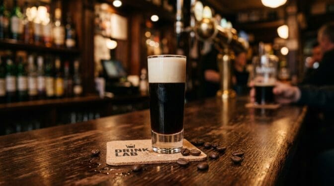 Baby Guinness shot - looks like a tiny pint of stout