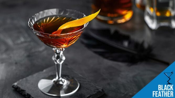 Black Feather Cocktail Recipe - Bold Brandy and Vermouth Mix