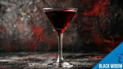 Black Widow Cocktail - Spooky Halloween Drink with a Sharp Bite