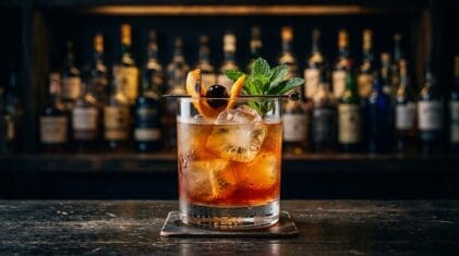 Bleeding Orgasm cocktail in cocktail glass