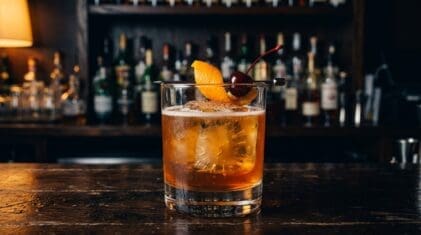 Brandy Punch cocktail in cocktail glass