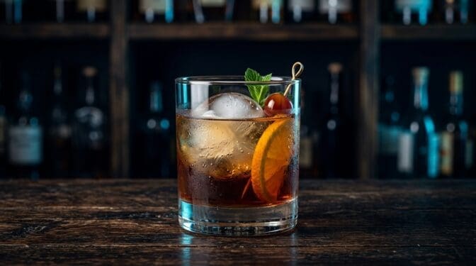 Chulitro cocktail in rocks glass with clear ice