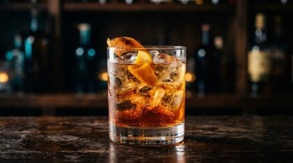 Crockpot Mulled Cider cocktail in glass