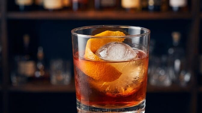 Devon Air cocktail in rocks glass with clear ice