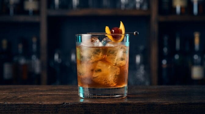 Electric Fuzzy cocktail in glass