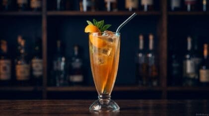 Fruit Milkshake cocktail in tall milkshake glass