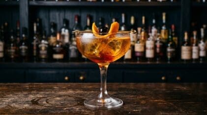 Ginger Punch cocktail in cocktail glass