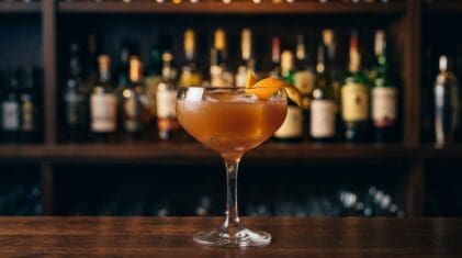 Jamaican Rum Punch cocktail in cocktail glass