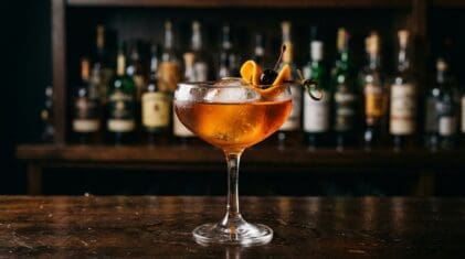 Knockout Punch cocktail in cocktail glass