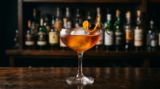 Knockout Punch cocktail in cocktail glass