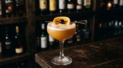 Pineapple Gingerale Smoothie cocktail in glass
