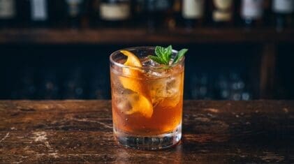 Power Drill cocktail in glass