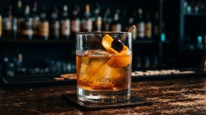 Rum Punch (Alcoholic) cocktail in cocktail glass