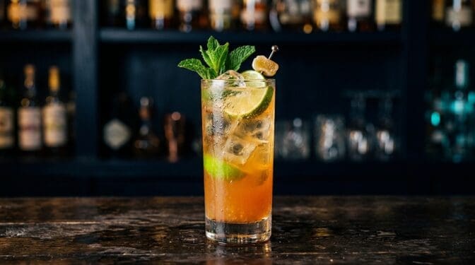 Thunder Quake cocktail in glass