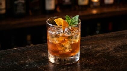 Wookie cocktail in rocks glass with clear ice