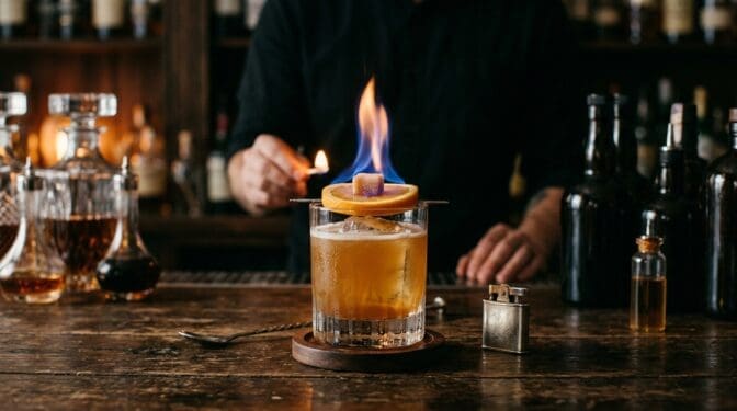 Flaming Engineer cocktail