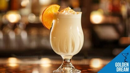 Golden Dream Cocktail Recipe - Creamy Herbal Liqueur and Orange Delight