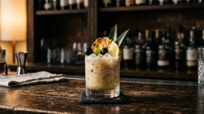 Grape-Lemon-Pineapple Smoothie cocktail