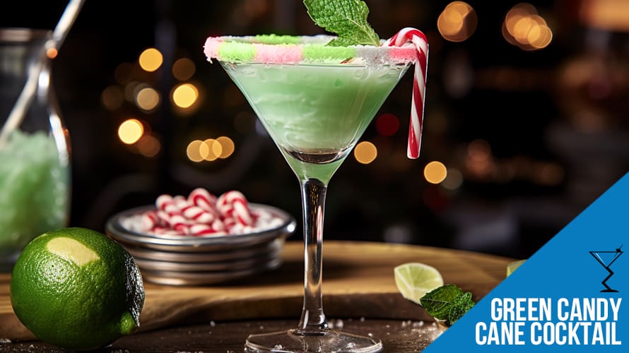 Green Candy Cane Cocktail