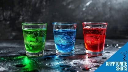 Kryptonite Shots Recipe - A Trio of Superman-Themed Delights