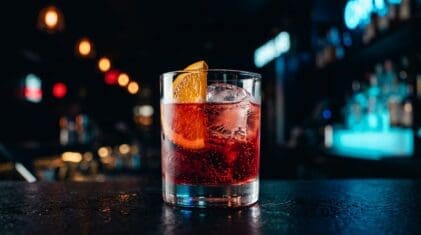 Negroni Sbagliato with prosecco, Campari, sweet vermouth.