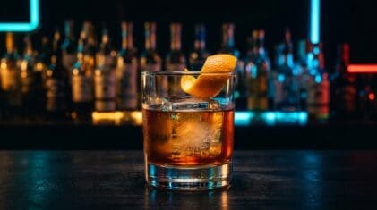 Oaxacan Old Fashioned: mezcal, tequila, agave, bitters.