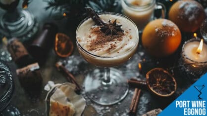 Port Wine Eggnog Cocktail Recipe - Festive Creamy Port Delight